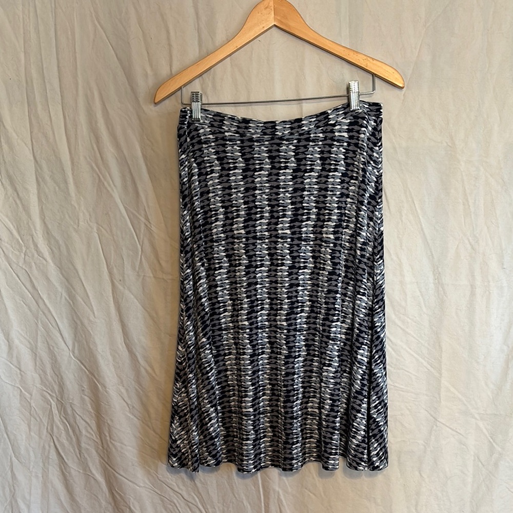 Attention Blue and Gray A-Line Skirt